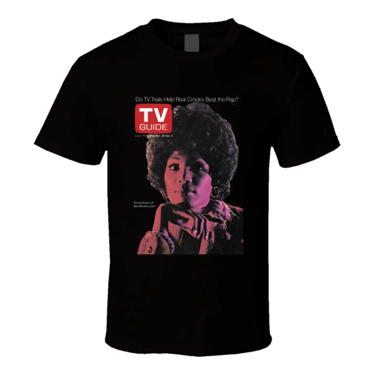 Mens Fashion Magazines - T-shirt vintage délavé Christie Love Tv