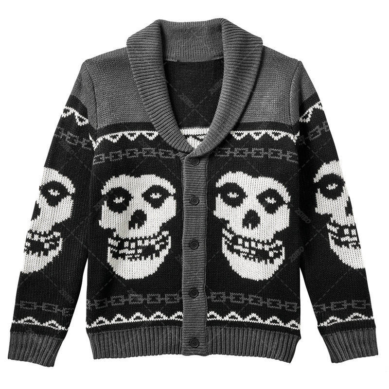 Mens Fashion Mullet - Pull Harajuku imprimé Y2K pour l'automne/hiver,