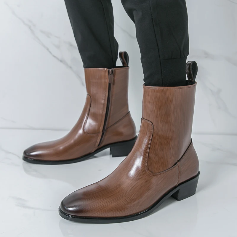 Chelsea Boots Men - Bottines classiques confortables Botas mode hommes