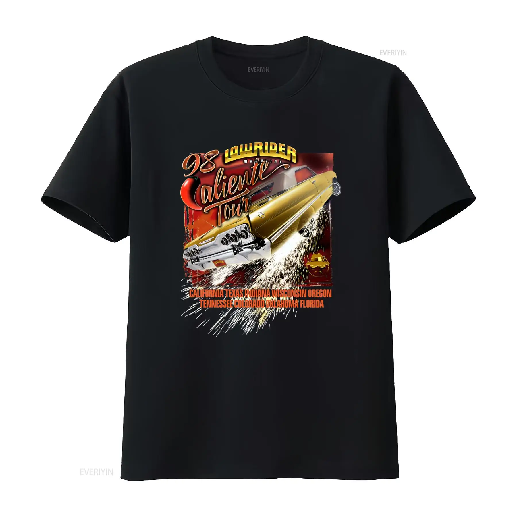 Mens Fashion Magazines - T-shirt Vintage Lowrider Magazine 1998 Caliente