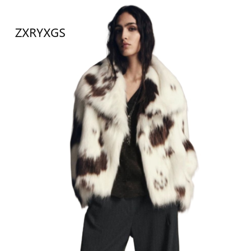 Mens Fashion Trends 2026 - Manteau en fausse fourrure multicolore ZXRYXGS,