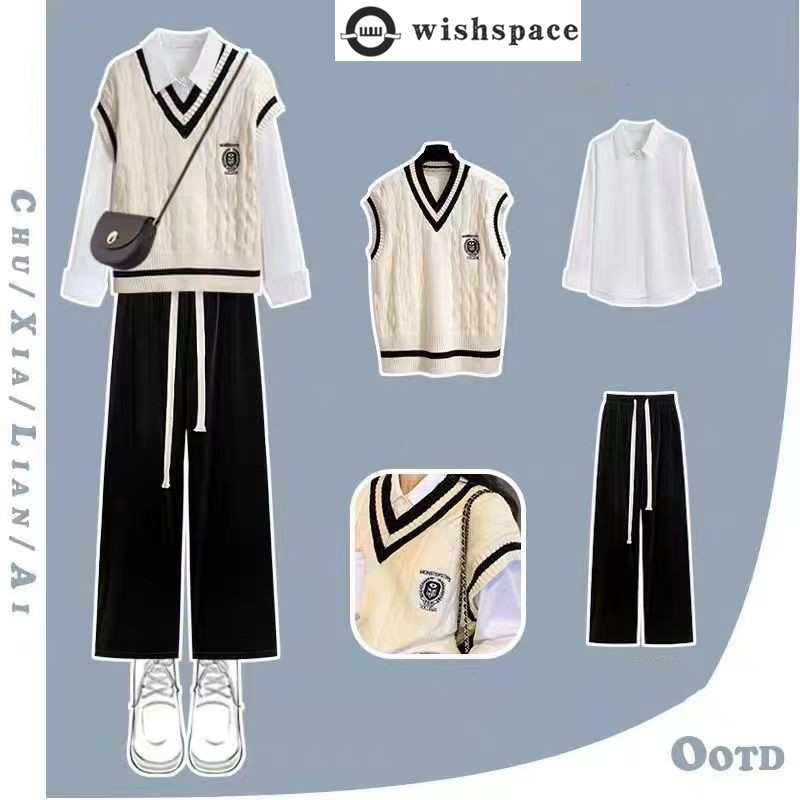 Mens Fashion Vest - Ensemble trois pièces pour femme, chemise