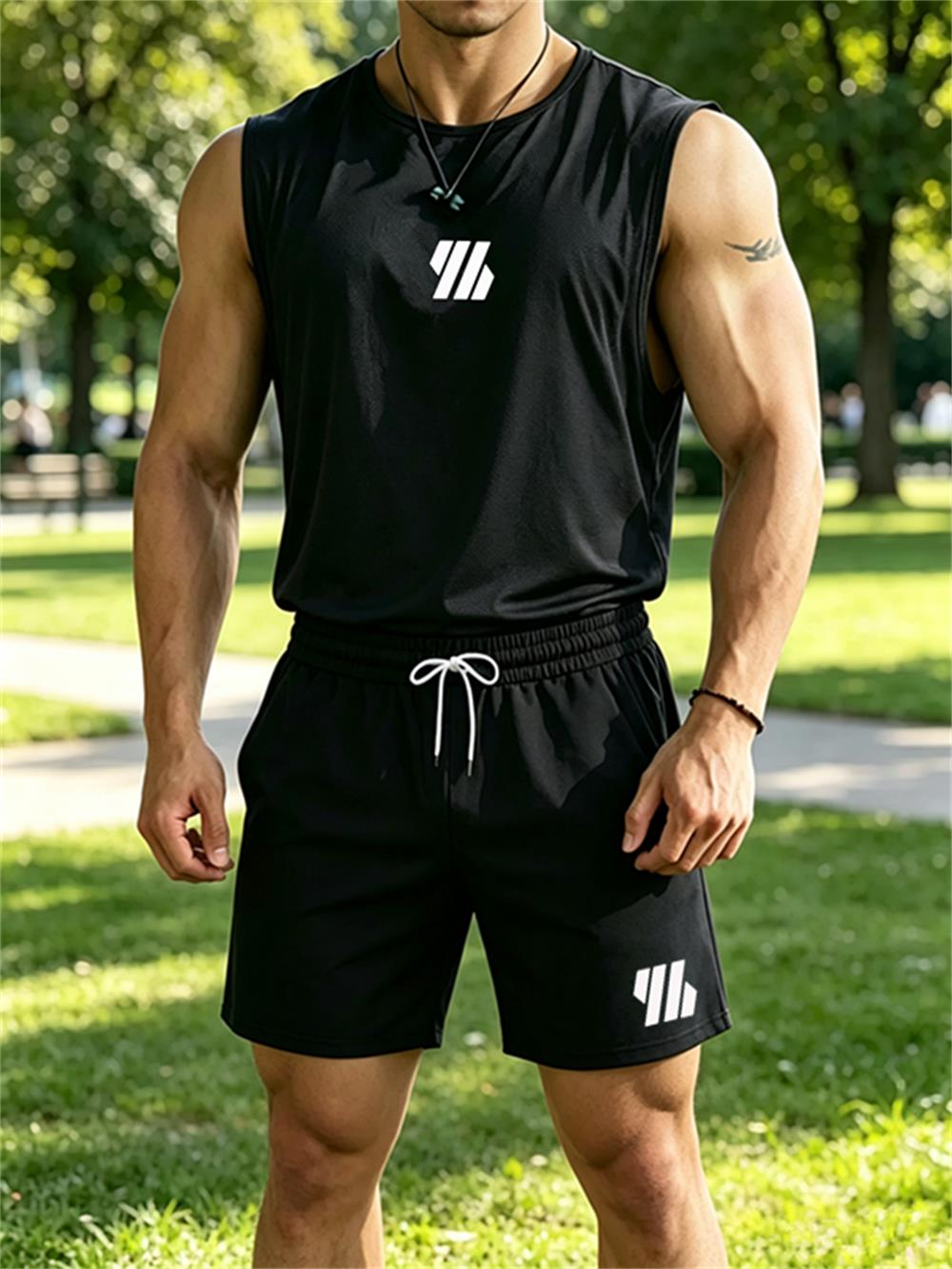 Mens Fashion Vest - Nouvel ensemble de sport deux pièces