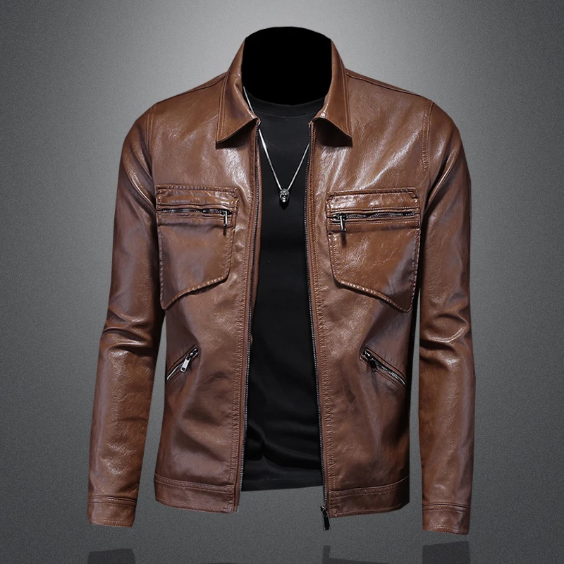 Mens Fashion Trends 2026 - Manteau en cuir de moto à