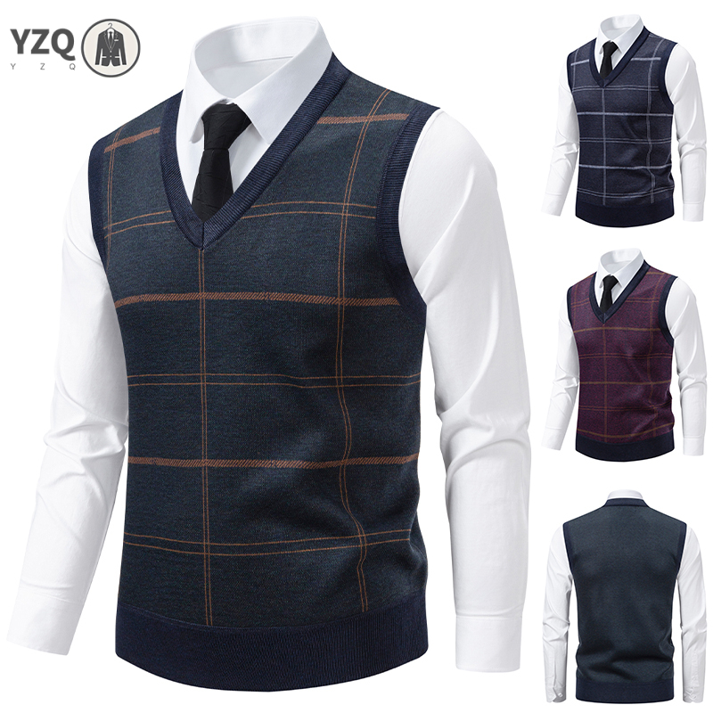 Mens Fashion Mullet - Pull tricoté à col en v