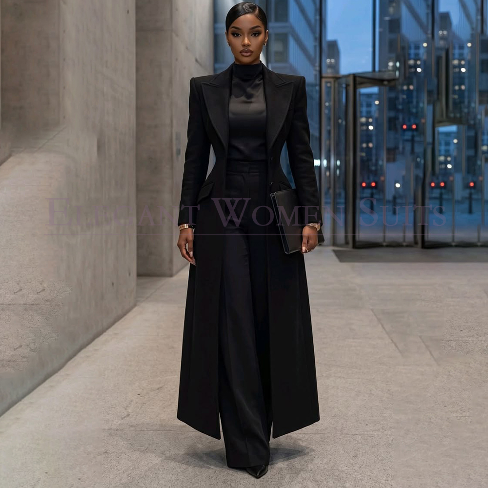 Men'S Fashion All Black Outfit - Ensemble de blazer et pantalon de