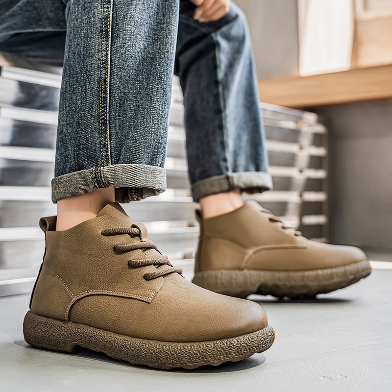 Chelsea Boots Men - Bottines courtes marron pour hommes, chaussures