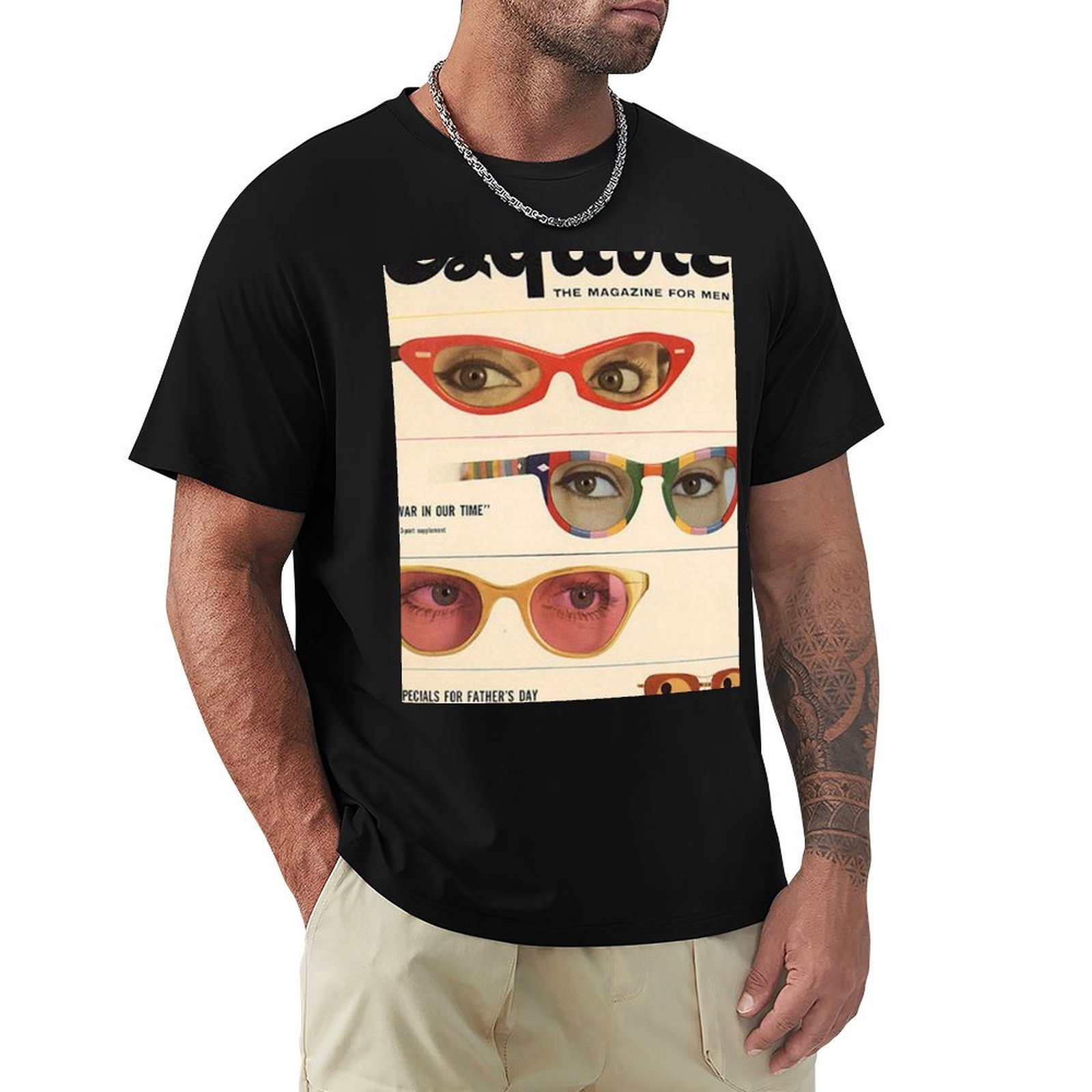 Mens Fashion Magazines - T-shirt homme en coton Esquire, style