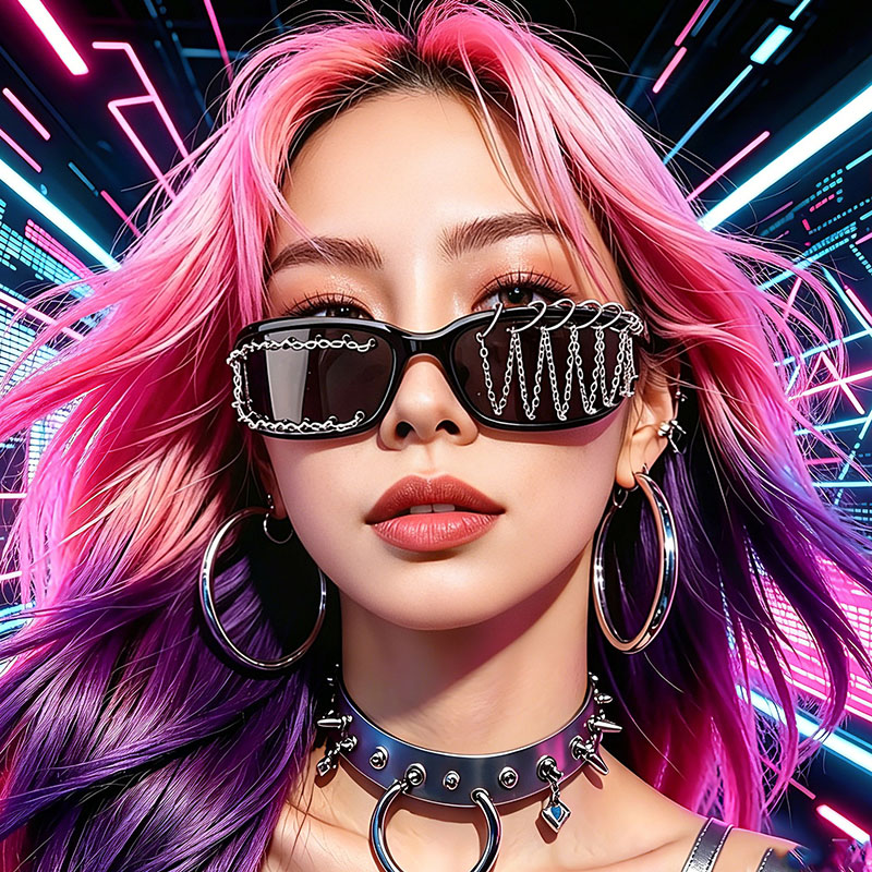 Men'S Fashion Y2K - Nouvelles Lunettes Décoratives Gothiques Foncées Y2K,