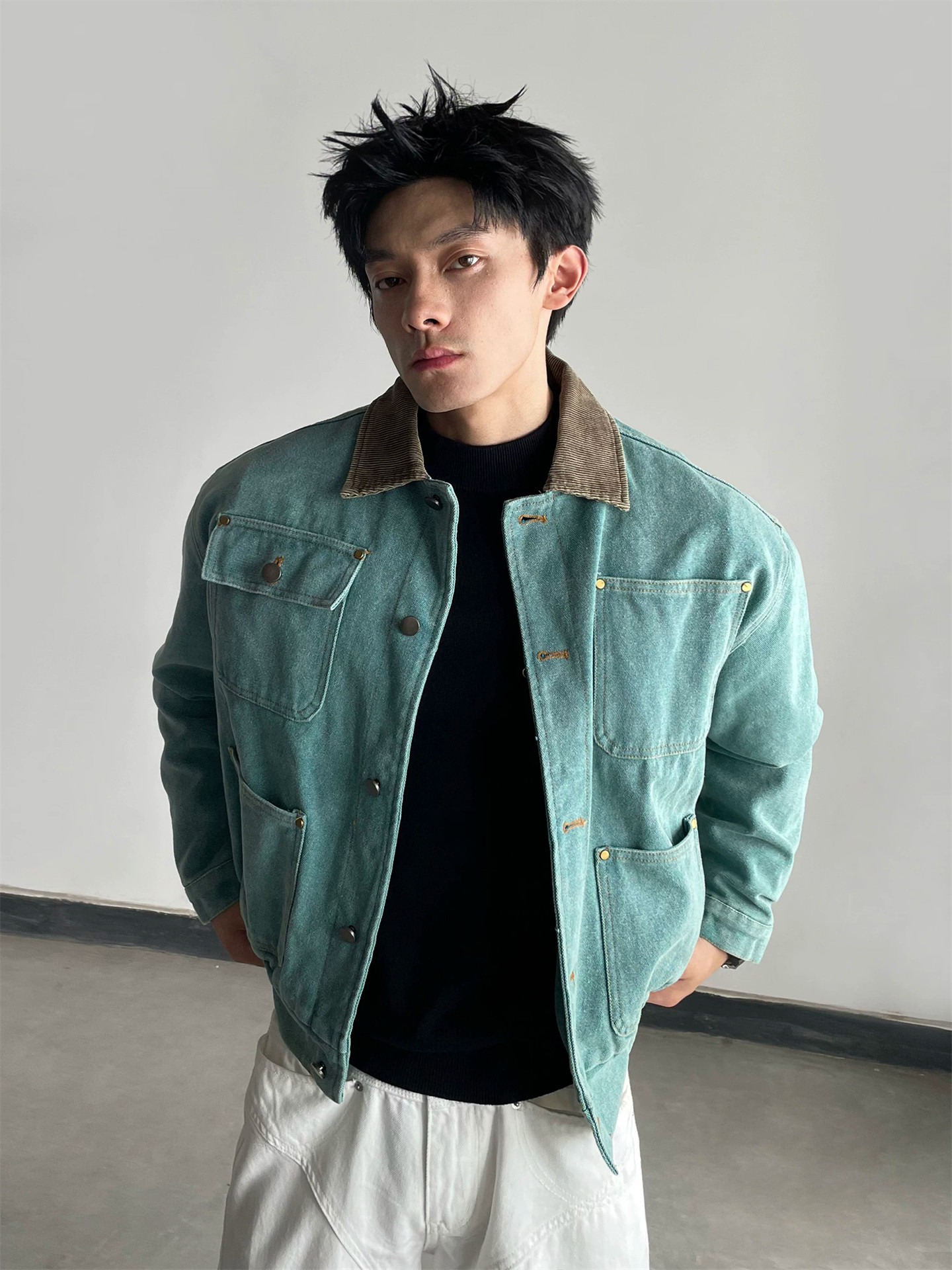 Mens Fashion Denim Jacket - Nouvelle veste en jean vintage automne