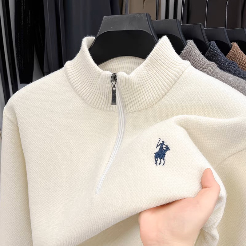 Men'S Fashion Zip Sweater - Pull d'hiver en velours de haute
