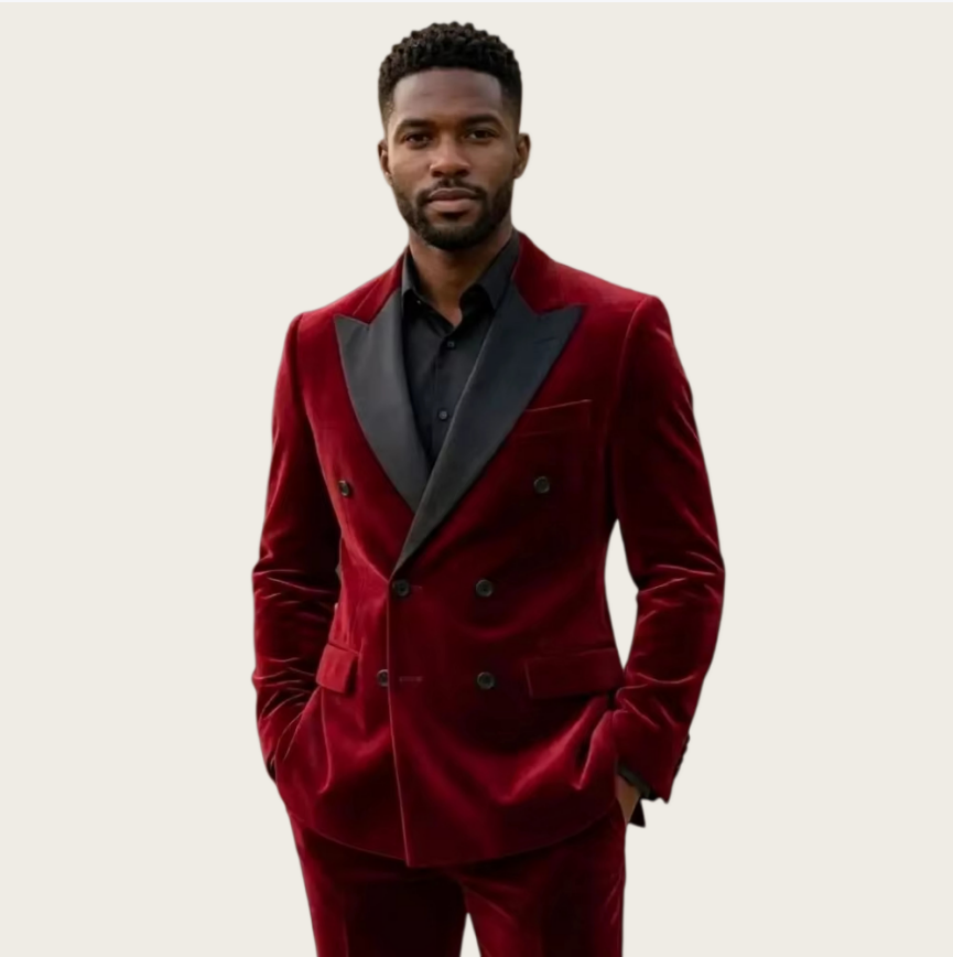 Mens Fashion Magazines - Costumes en velours pour hommes, croisés,