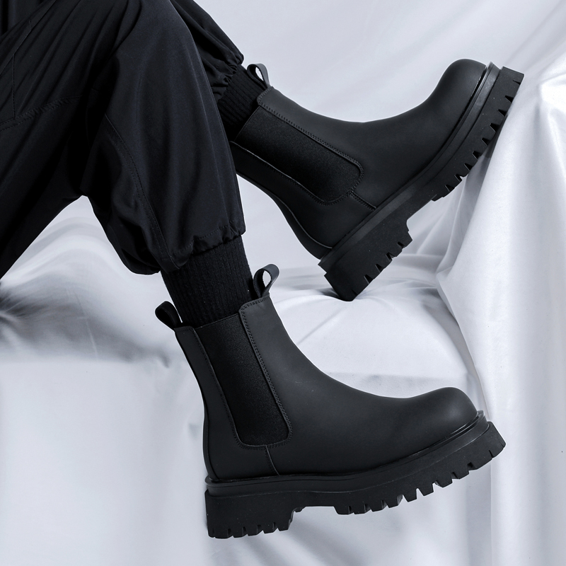 Chelsea Boots Men - Bottes Chelsea montantes noires en cuir