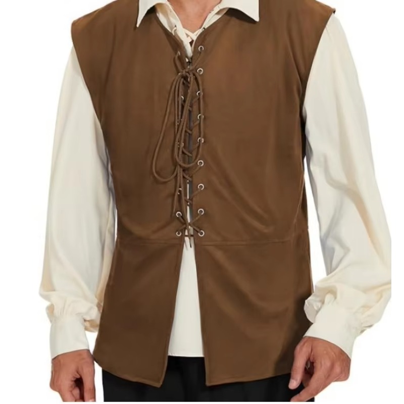 Mens Fashion Vest - Gilet Médiéval Renaissance Pirate Gothique Steampunk