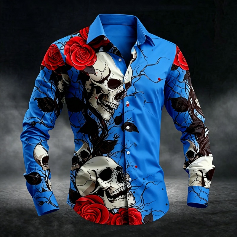 Men'S Fashion Night Out - Chemise boutonnée élégante pour homme, imprimé