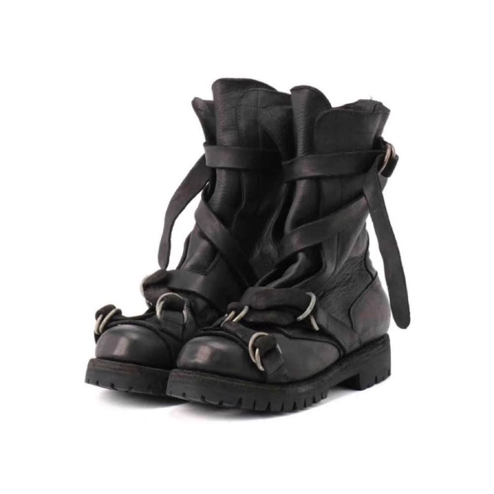 Belt Mens Fashion - Bottes de moto en cuir pour