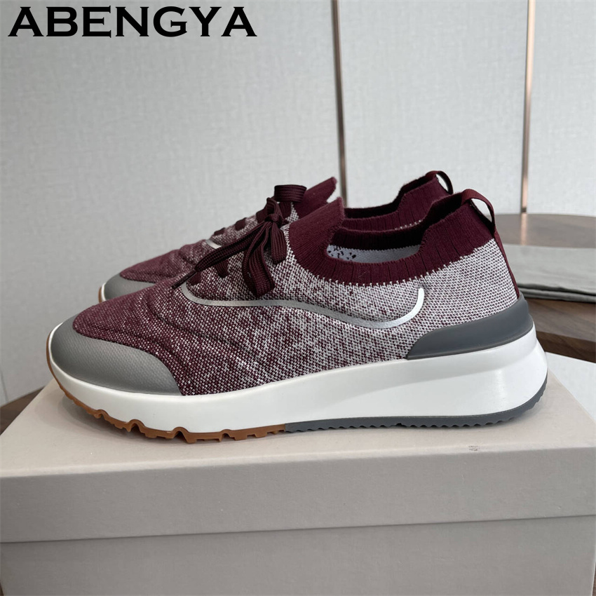 Mens Fashion Trainers - Nouvelles chaussures mocassins tricotées multicolores pour