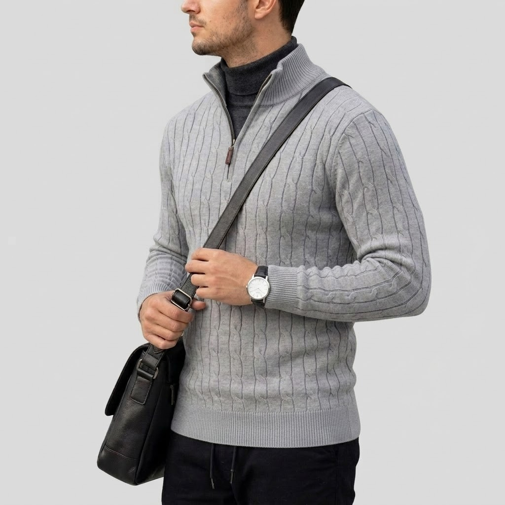 Pull-over en maille à demi-zip - Men'S Fashion Zip Sweater avis et prix