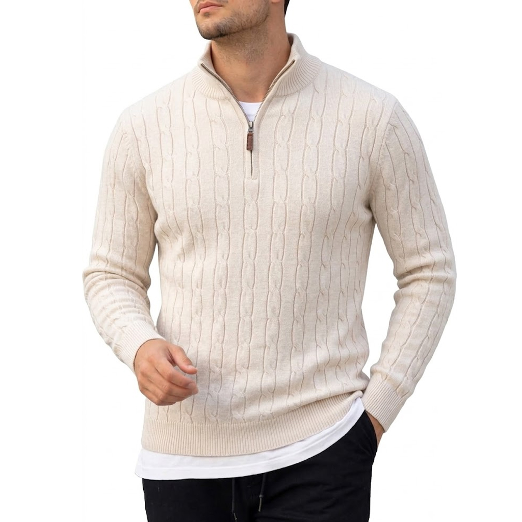 Pull-over en maille à demi-zip - Men'S Fashion Zip Sweater avis et prix
