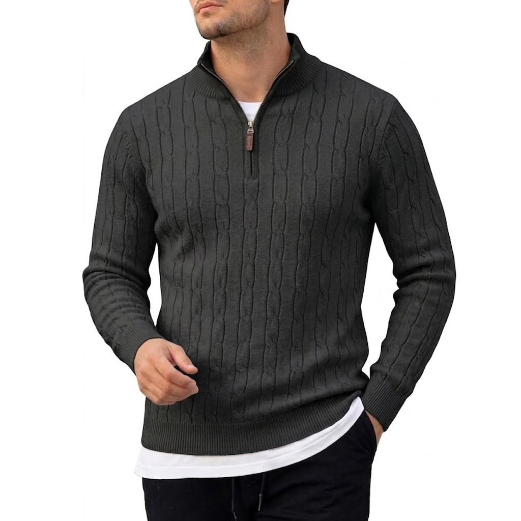 Pull-over en maille à demi-zip - Men'S Fashion Zip Sweater avis et prix