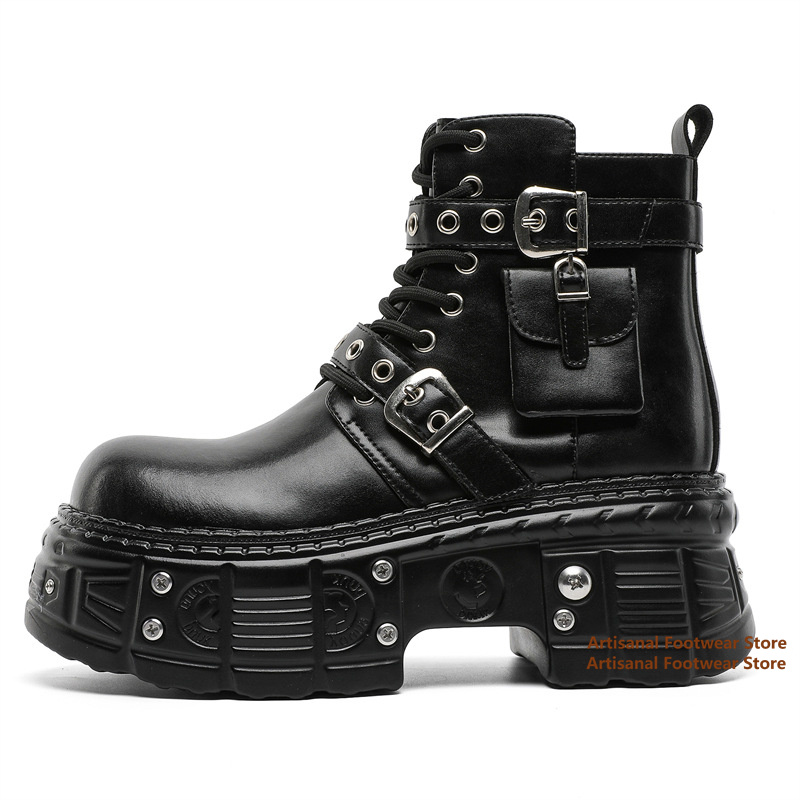 Bottes noires à plateforme ave - Chelsea Boots Men avis et prix