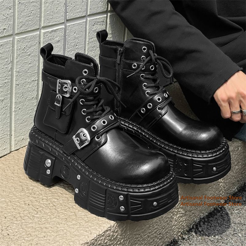 Bottes noires à plateforme ave - Chelsea Boots Men avis et prix