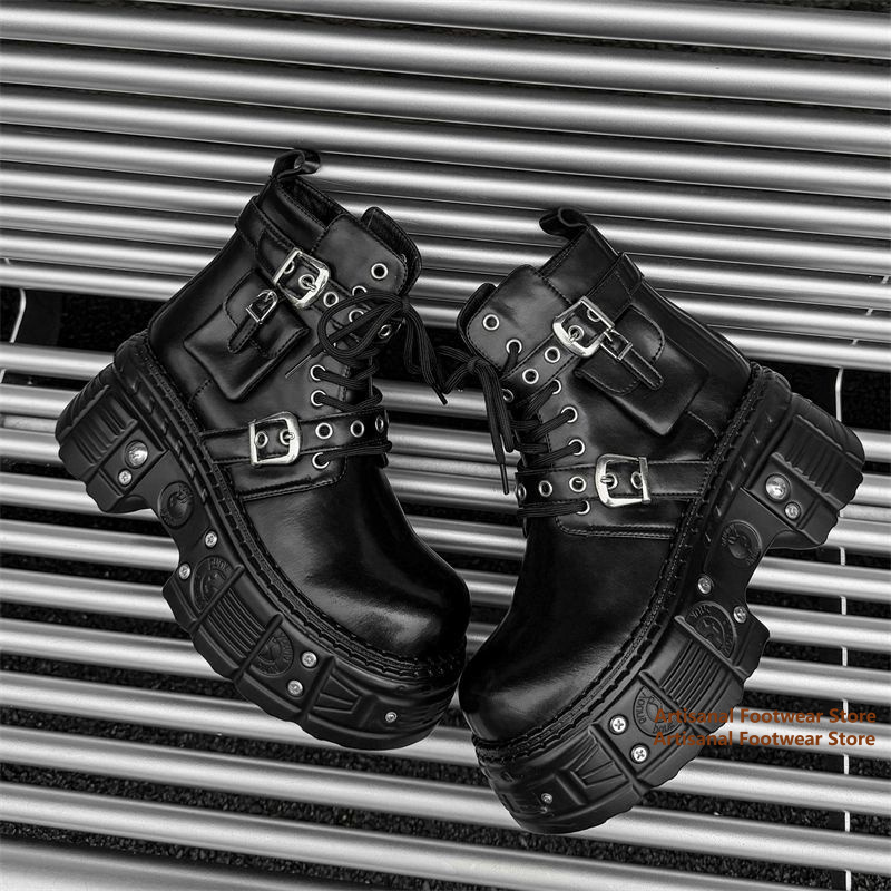 Bottes noires à plateforme ave - Chelsea Boots Men avis et prix