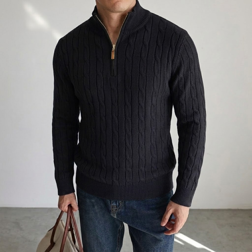 Nouveau pull en maille torsadé - Men'S Fashion Zip Sweater avis et prix
