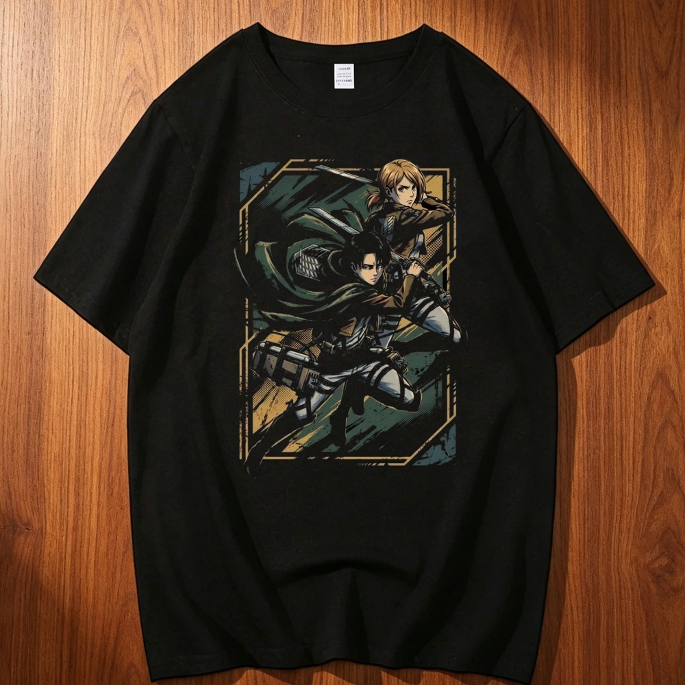 T-shirt en coton Attack on Tit - Men'S Fashion University avis et prix