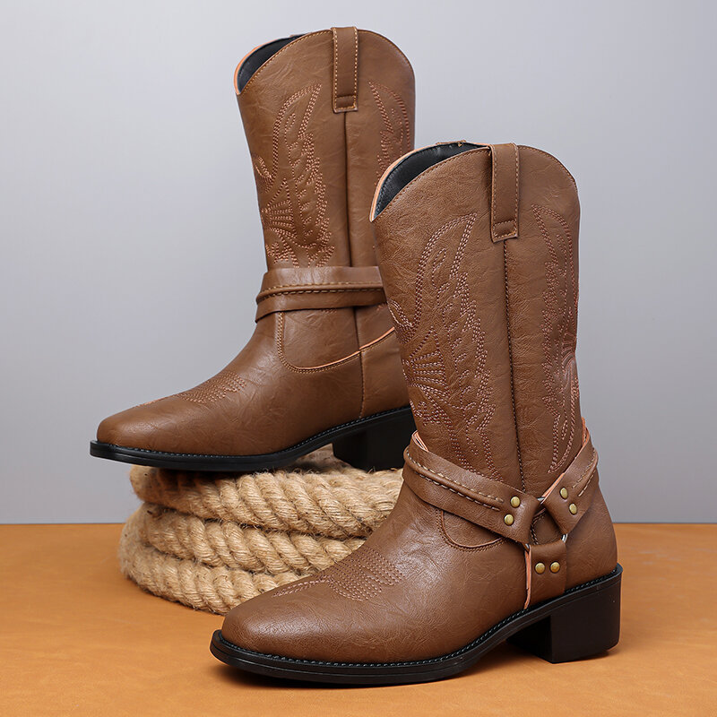 Bottes de cowboy rétro western - Belt Mens Fashion avis et prix