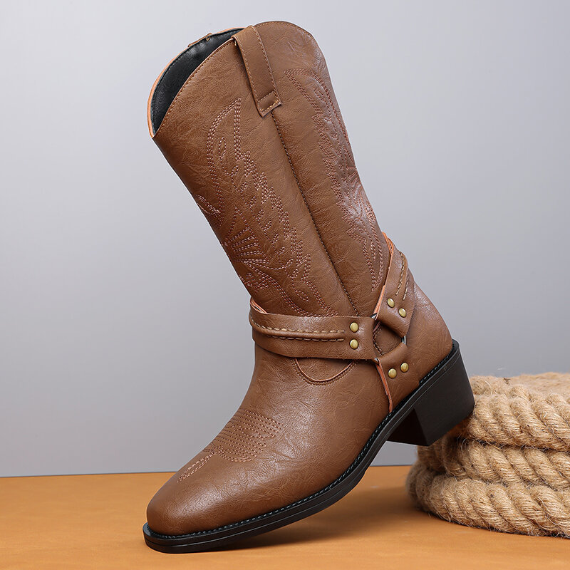 Bottes de cowboy rétro western - Belt Mens Fashion avis et prix