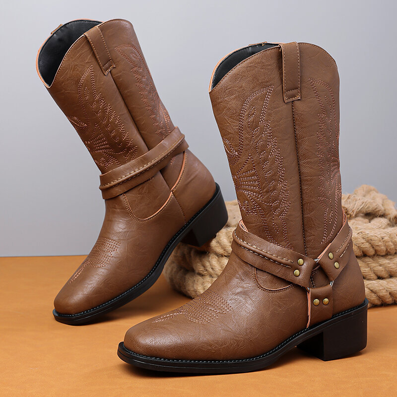 Bottes de cowboy rétro western - Belt Mens Fashion avis et prix