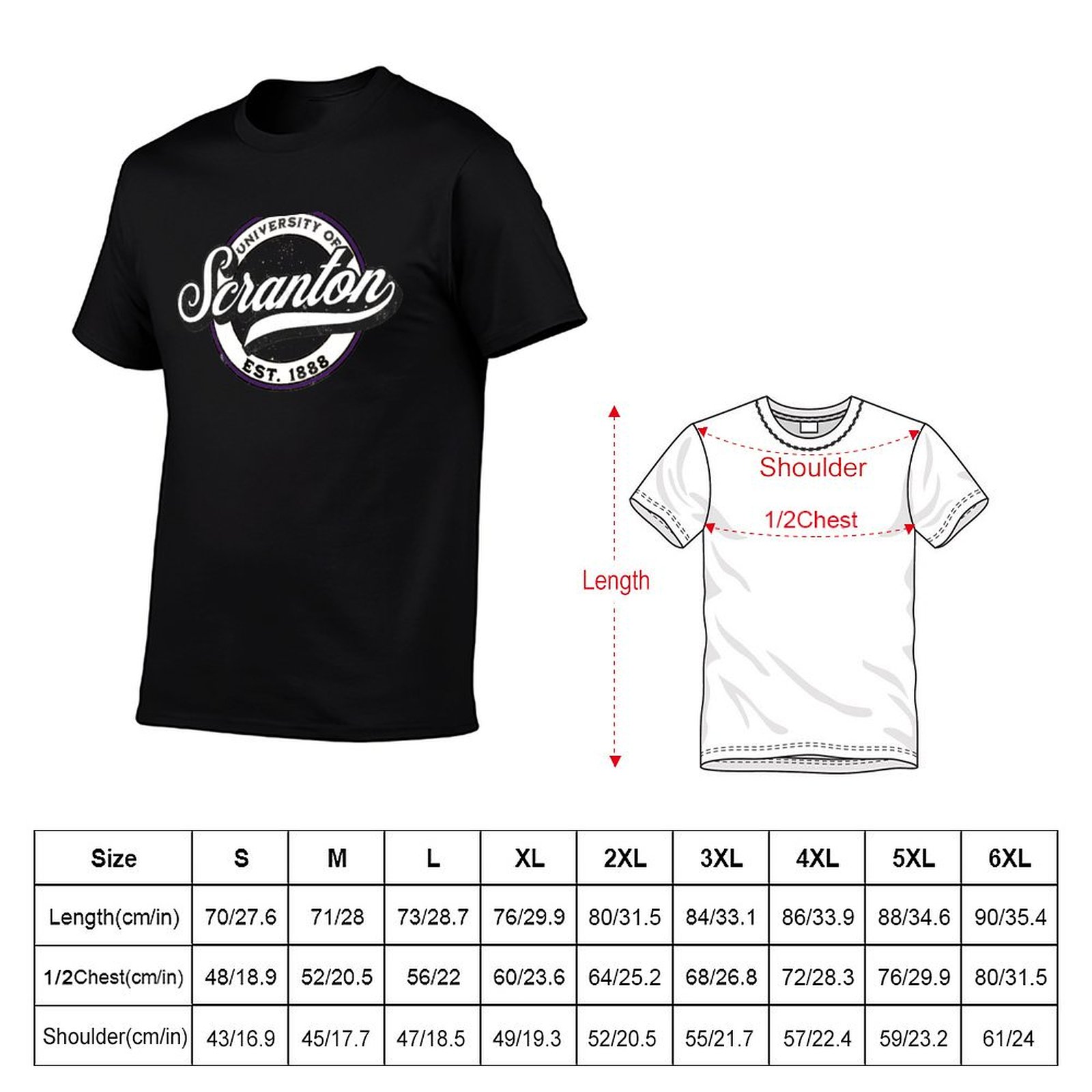 T-shirt de l'Université de Scr - Men'S Fashion University avis et prix