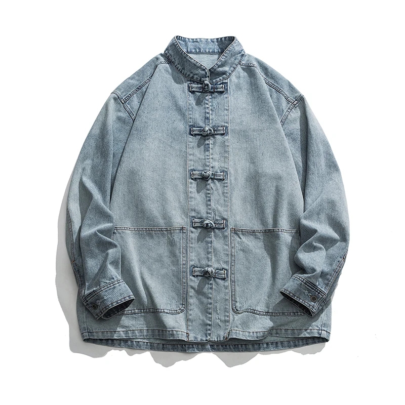 Veste en jean de style chinois - Mens Fashion Denim Jacket avis et prix