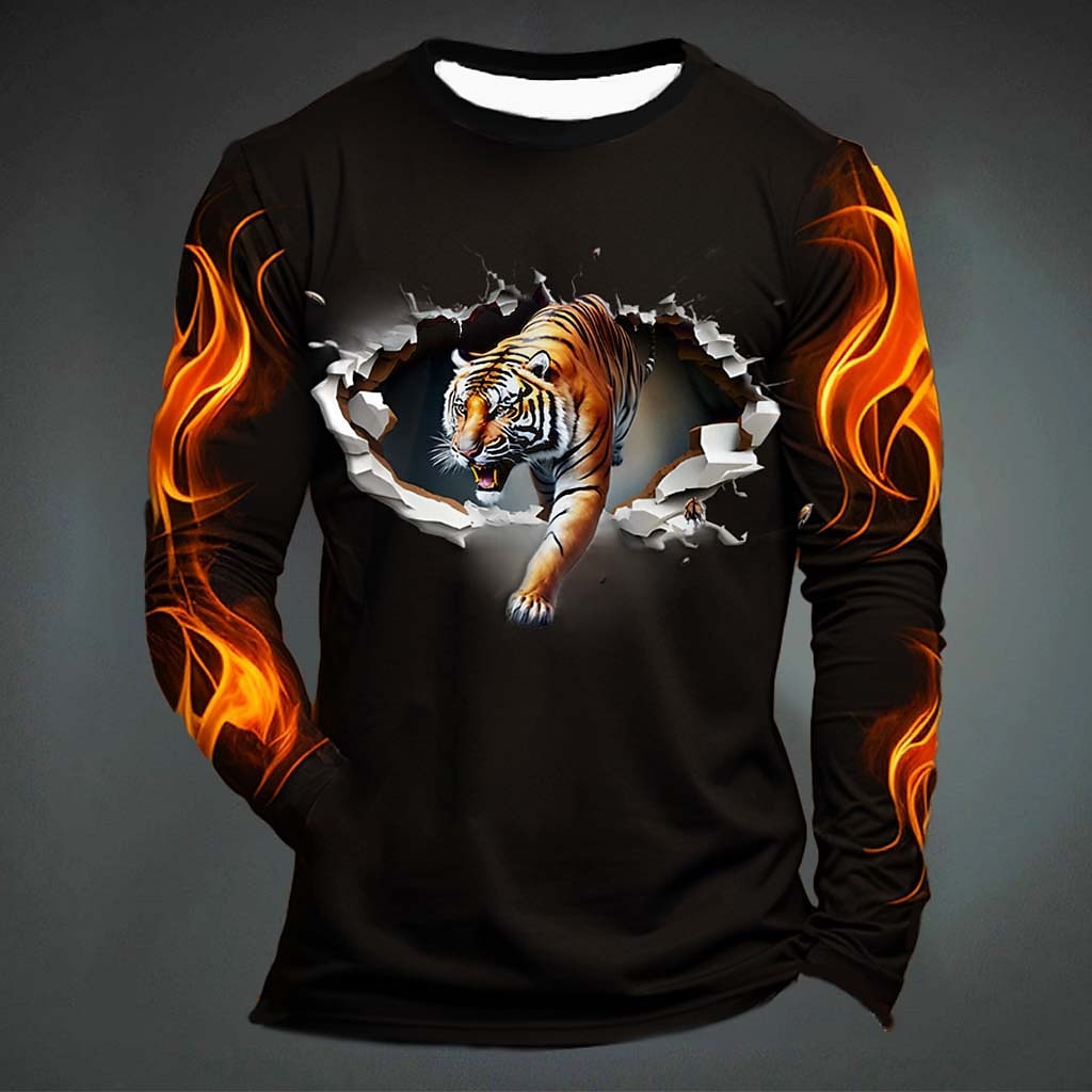 T-shirt à imprimé tigre amusan - Men'S Fashion Y2K avis et prix