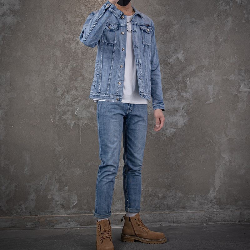 Ensemble de veste en jean déco - Mens Fashion Denim Jacket avis et prix