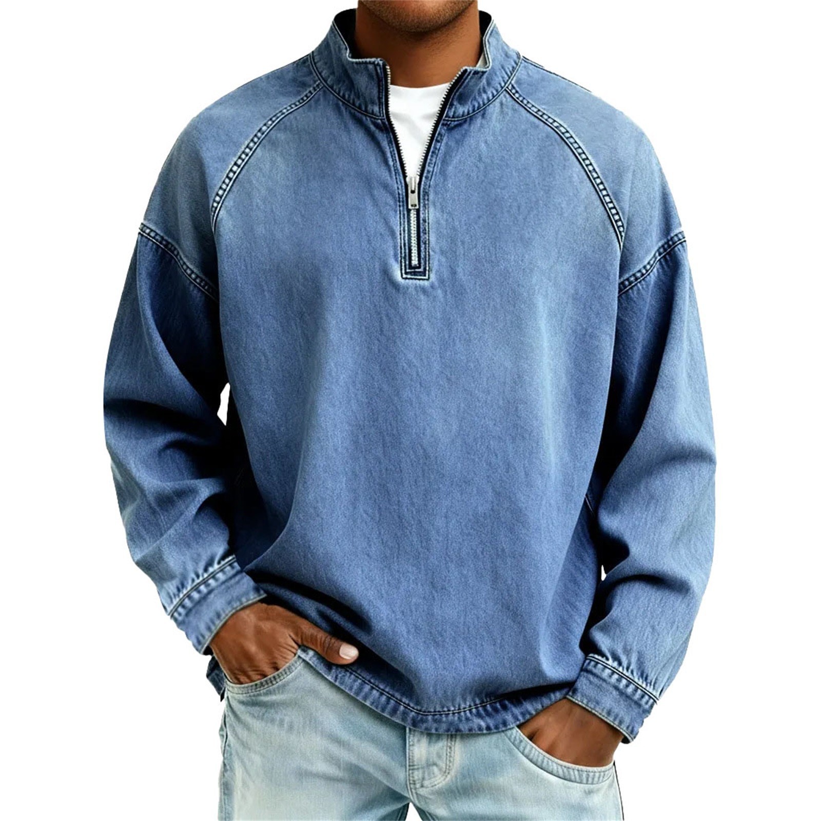 Veste en jean pour homme, styl - Mens Fashion Denim Jacket avis et prix
