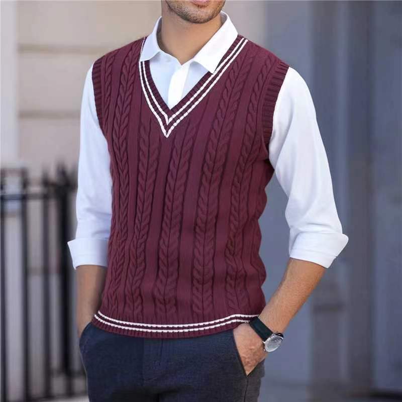 Gilet pull en maille à col en  - Men'S Fashion Zip Sweater avis et prix